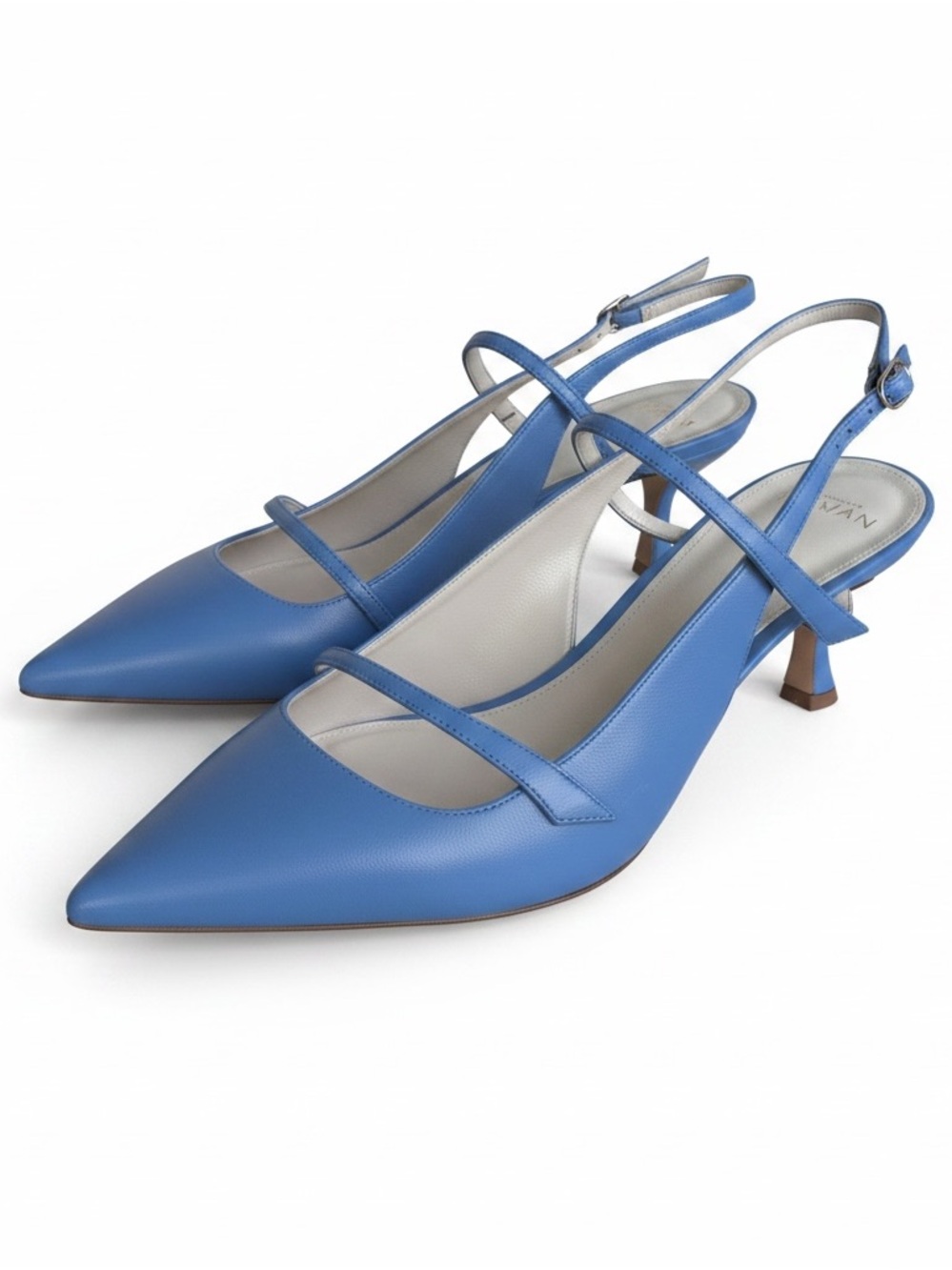 Alexandre Birman Tita 60 Kitten Heel Slingback Pumps Blue 40